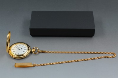 Vintage 1997 Seiko Pocket Watch 7N21-0A00 Gold Roman SGP Quartz