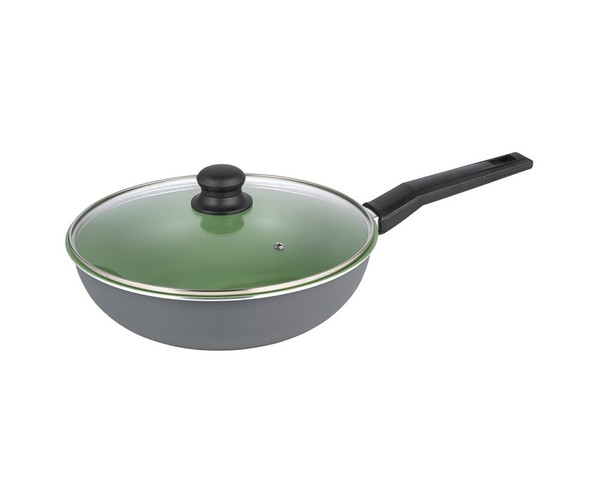 Hochrandpfanne Schmorpfanne Bratpfanne 24Cm Mit Deckel GrüN-image