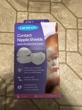 Lansinoh Contact Nipple Shields Sz 2 (24mm) with Protective Case Free Shipping