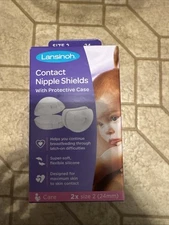 Lansinoh Contact Nipple Shields Sz 2 (24mm) with Protective Case Free Shipping