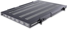 1U 4-Post Adjustable Vented Server Rack Mount Shelf - 330lbs150 kg - 19.5 to ...