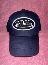 VON DUTCH NAVY BLACK TRUCKER HAT MESH BACK ADJUSTABLE SOLID ONE SIZE