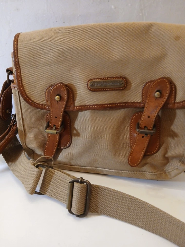 Vintage Polo Ralph Lauren Canvas & Leather Distress Messenger Bag. - Image 2 of 4