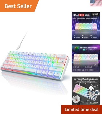RK61 60% Gaming Keyboard, Wired RGB Mechanical Keyboard with No-Conflict 61 K...