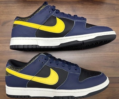 Nike Dunk Low Retro Men s 8.5 Black/Tour Yellow/Marine Blue  FZ4014