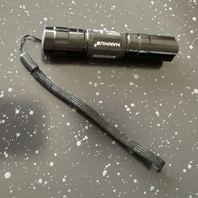 Maximus LED Taschenlampe Schwarz 1 LED 1-3 Lichter Handschlaufe Metall 90mm