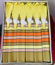 MCM Set of 6 Placemats 6 Napkins 6 Seashell Shape Napkin Rings 70s Colors NIB