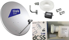 KIT SAT SATELLITE PARABOLA 80 CM STAFFA SAT FINDER 20 MT CAVO LNB SCR
