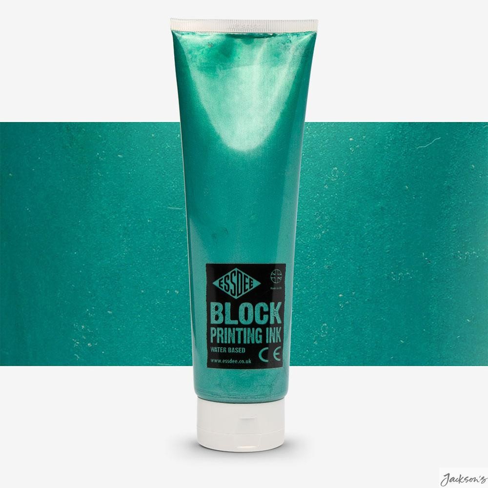 Essdee Premium Block Printing Ink Water-Based 300ml Pearlescent Green Printma...