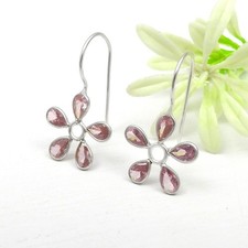 Cubic Zirconia Gemstone Wedding Hook Drop Dangle December Earrings 925 Silver