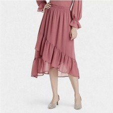 A New Day Rose Pink High-Low Tiered Midi Skirt Size XL
