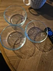 Pyrex 7200/2 Cups 470 ml Clear Glass Bowls-Lot of 3