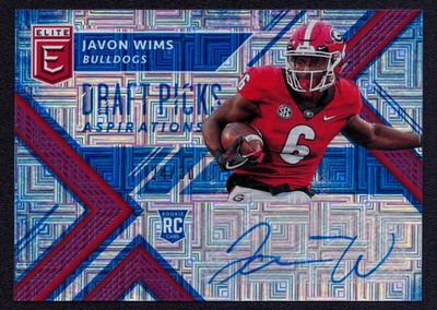 Javon Wims 2018 Elite Draft Picks Autograph #180 ASPIRATIONS Blue Auto RC 24 /30