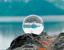 Original Lensball Pro 80mm Clear Crystal Ball Photography Sphere, Microfiber Bag