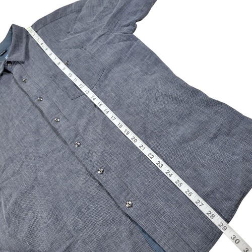 Camicia Kuhl Uproar uomo XL grigio blu waffle 5 pannelli bottoni manica lunga escursionismo - Foto 10 di 10
