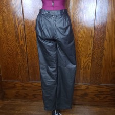 VTG Bermans Made In Korea Womens Leather Pants Size 30 Biker Goth Grunge