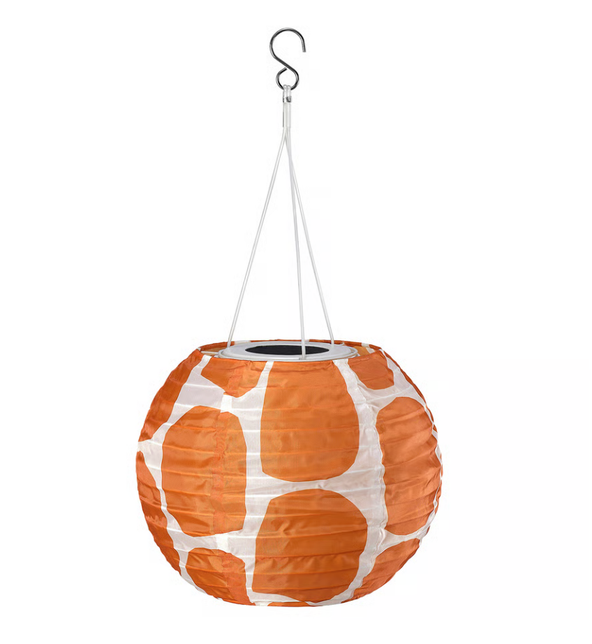 IKEA SOLVINDEN Pendant Lamp, Spotted Solar-Powered Orange, 22 cm