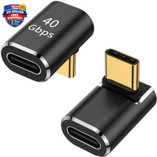 USB C 90 Degree Adapter, Right Angle L Shape USB Type C Male to Female 2 Pack