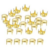 80 StüCk Goldene Runde Kuppelnieten, 7Mm Messing Spike Nieten Spots Punk Rock