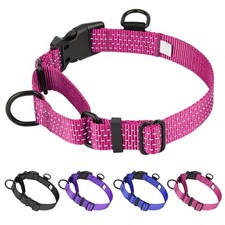 Martingale Dog Collar, No-Pull Training Collar L, Hot Pink L 15.3"-23.6"