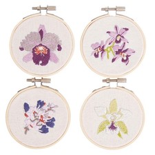 Orchids Hoops Kit Stamped Embroidery Kit