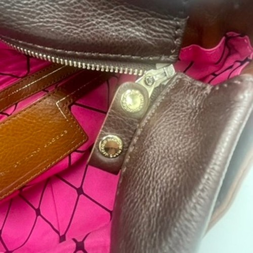 Marc Jacobs Camille Lock It Up Marrón Dos Tonos Cuero Hobo Bolso de Hombro Cartera - Imagen 9 de 11