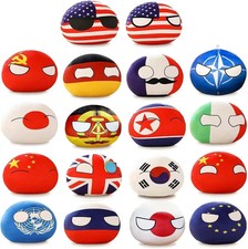 18-Piece Countryballs Plush Toy Set - Soft 4-Inch Mini Pillows of 8 Countries