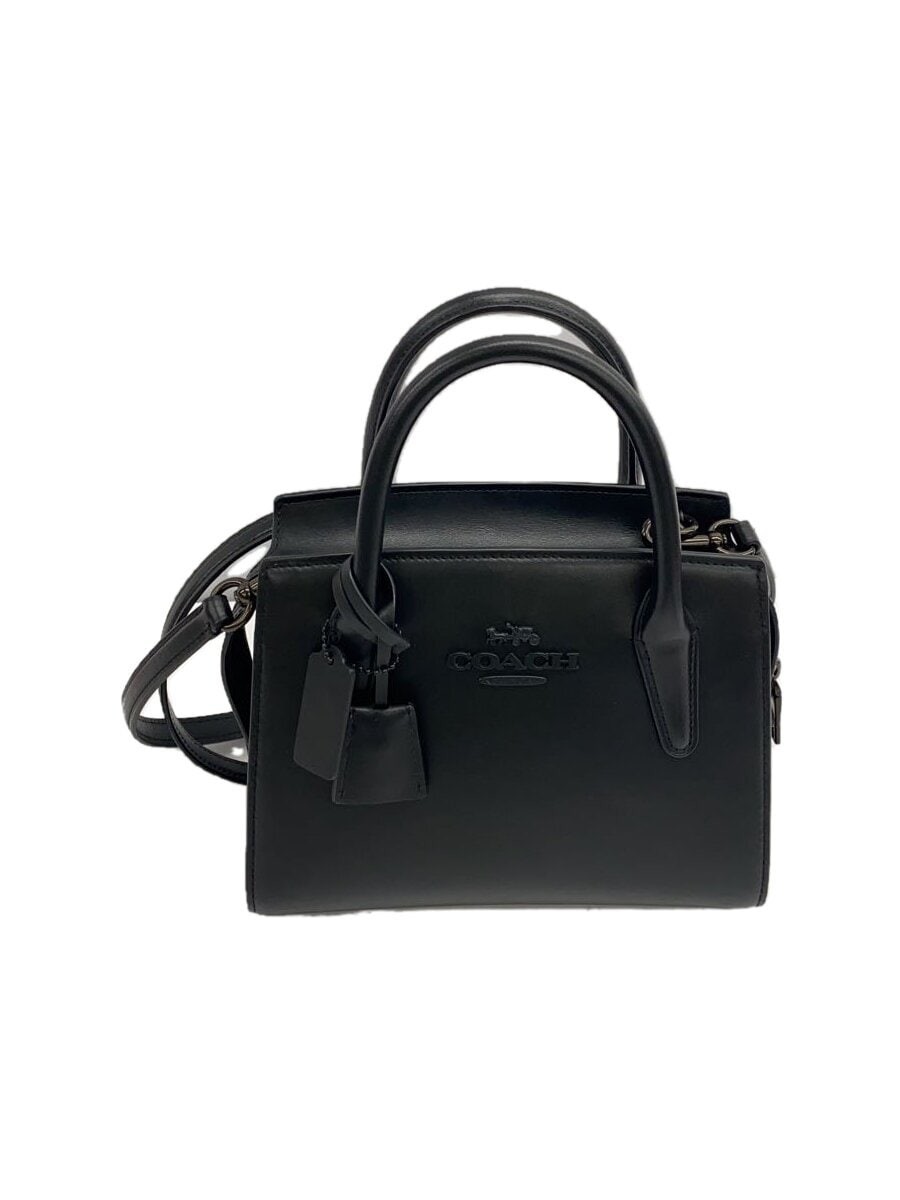 Authentic COACH Andrea Black Leather Carryall Bag CP081 Preowned Free Shipping