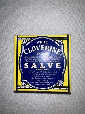 White Cloverine Salve 1 Ounce Pack of 1 Vintage Discontinued New In Box/Tin