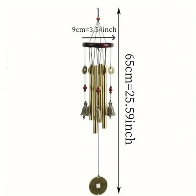 Engelsruf mit Windglocken und Bronzemünzen - 65 cm
