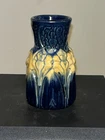 Mint Brush McCoy Blue And Yellow Glossy Amaryllis 4.5” Tall Vase. Gorgeous!