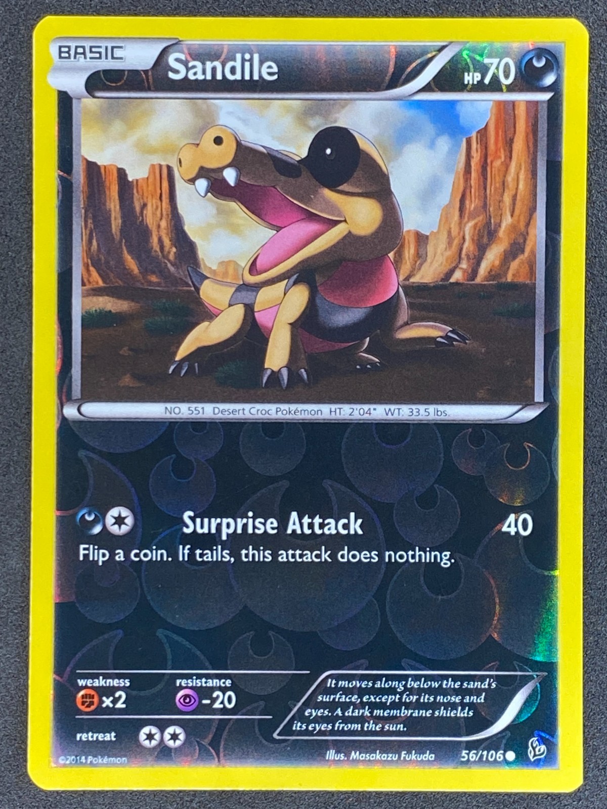 Pokémon Sandile Reverse Holo 56/106 FLF Flashfire NM