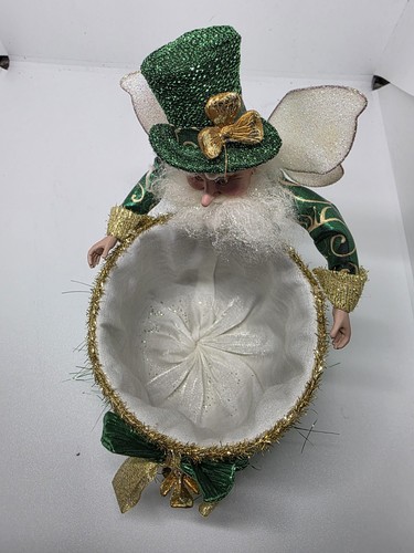 Mark Roberts Leprechaun Fairy Candy Box Container St Patrick Gold Decoration HTF - Picture 5 of 5