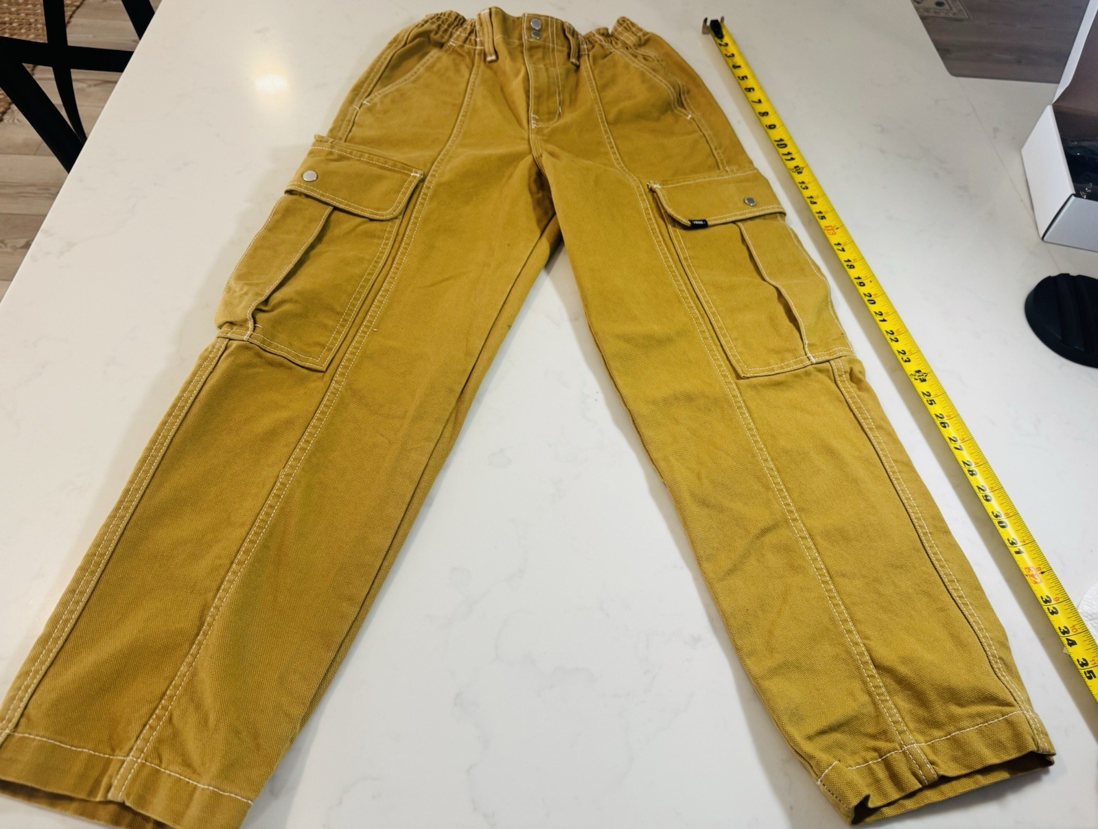 Youth Xs Mustard Yellow Canvas Utility Carpenter Women Size 