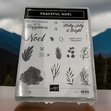 Stampin Up PEACEFUL NOEL 147694 Christmas Noel Holiday Verses Pine Leaves