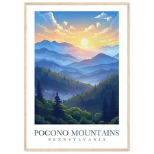 Pocono Mountains Travel Print Wall Art Pocono Mountains Wall Hanging Home Dcor