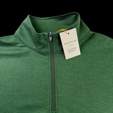 Peter Millar Crown Sport Perth Stitch Perfomrance Qtr Zip Pullover Green Small