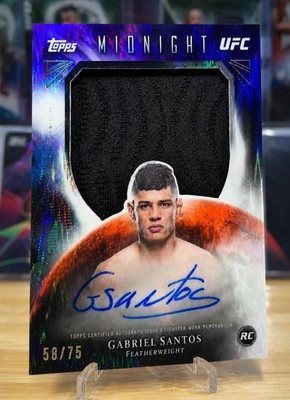 2026 Topps Midnight  Gabriel Santos UFC RC Fighter Worn Patch Autograph /75