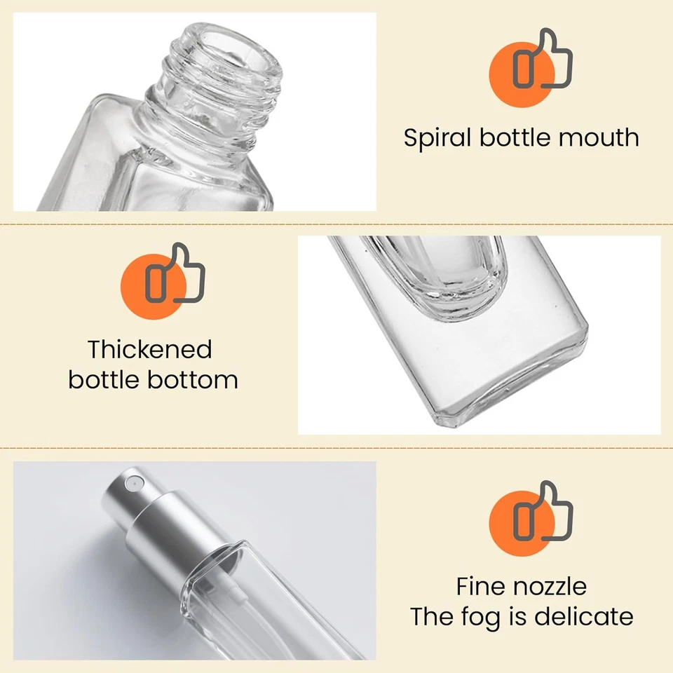 5 Stück 10Ml Parfümzerstäuber Aus Glas, Nachfüllbare Mini Parfum Sprühflaschen F - Bild 3 von 4
