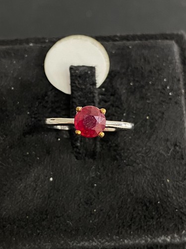 NATURAL RUBY 6 MM STERLING SILVER 925 RING EARRING - 第 7/13 張圖片
