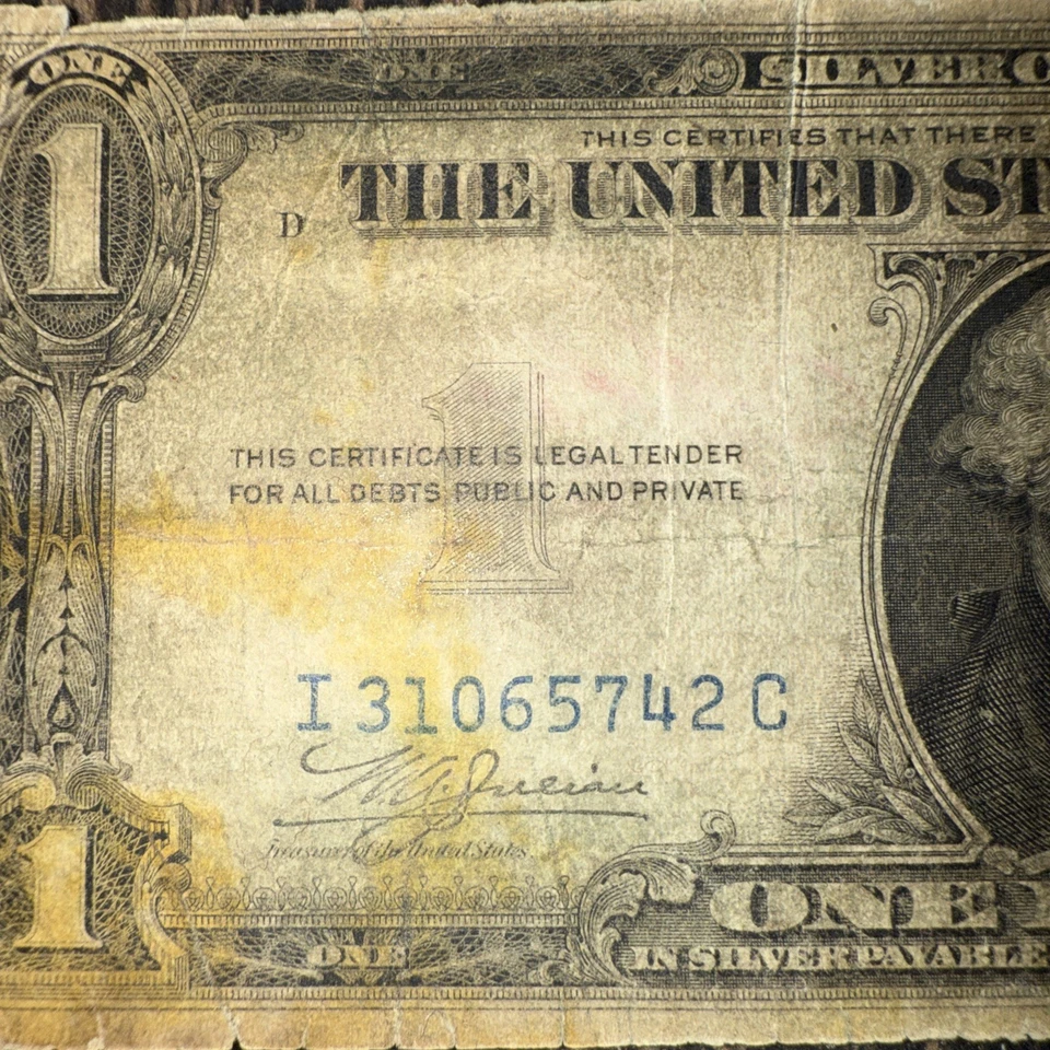 1935A Silver Yellow Seal Dollar Bill. African Issue For World War 2 Soldiers. Us - Image 4 of 4