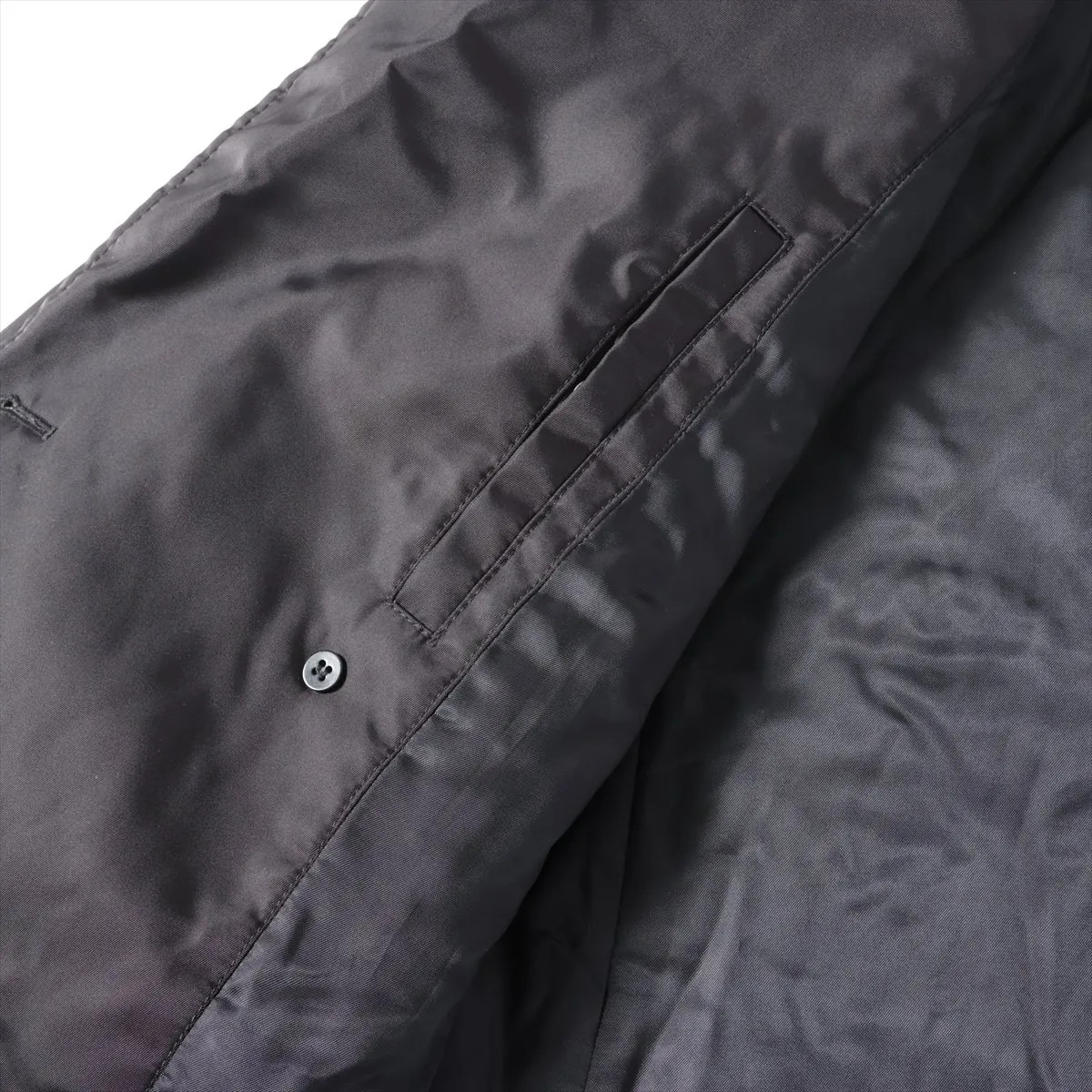 Prada 14 years Nylon Trench Coat 52 Men's Black  UGW604 detachable belt thumbnail 5