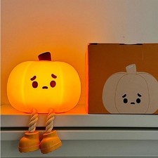Pat-Activated Night Light, Pumpkin Shape, Silicone Cute Sleep Companion Lamp