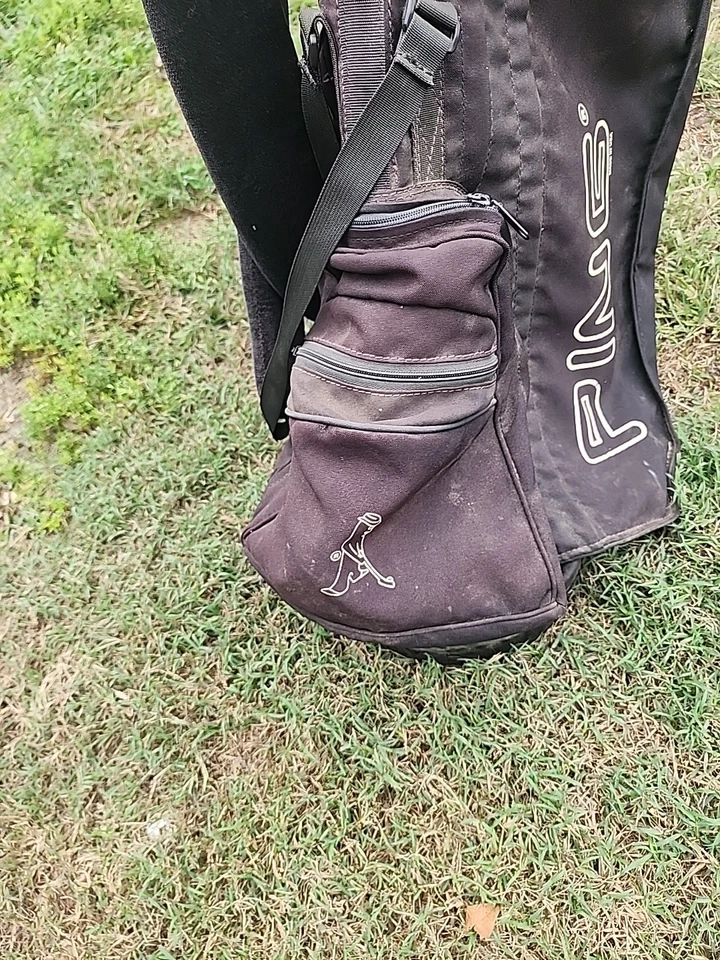 Bolsa de transporte vintage Ping Karsten negra/púrpura 4 vías  Foto 2 de 4