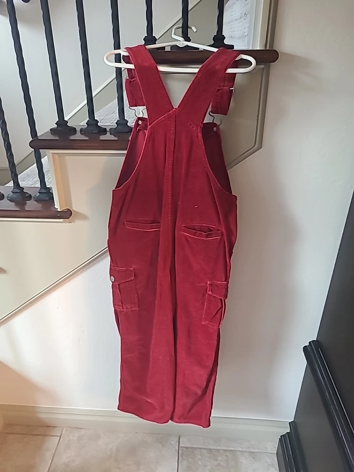 Mono de terciopelo rojo vintage años 90 niña azul marino talla 6/7 Foto 2 de 4