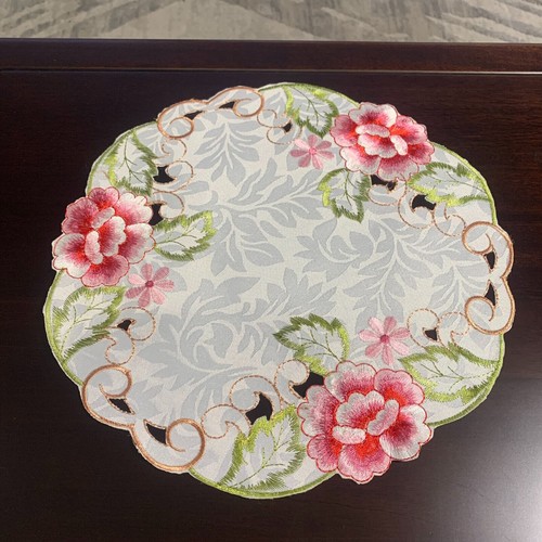Set of 4 Vintage Embroidery Cutwork Lace Flower Placemat Dining Table Mats Doily - Picture 71 of 89
