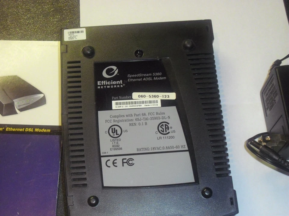 Efficient Networks SpeedStream 5360 (060-5360-123) DSL Modem ADSL - Image 4 of 4