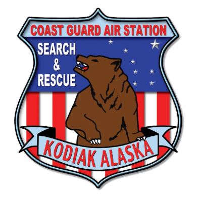 Autoaufkleber Coast Guard Air Station Kodiak Alaska Fahne Bär M731 Sticker-12cm
