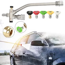 Foam Cannon Dual Connector Pressure Washer 1/4" Lance Nozzle + 5 Nozzles