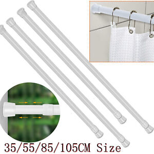 12 75 Adjustable Curtain Pole, Spring Loaded Shower Curtain Pole